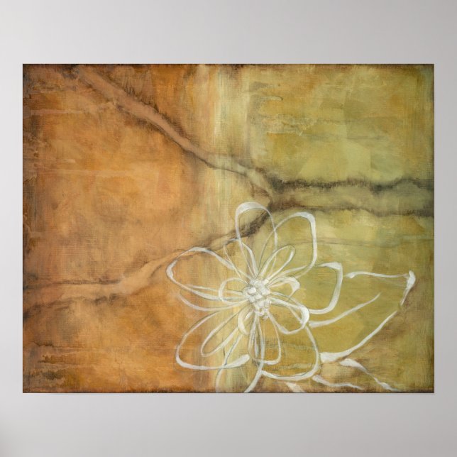 Póster Abstract Silhouette Painting on Tan Background (Frente)