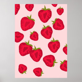 Póster Abstract Strawberry in Matisse Style