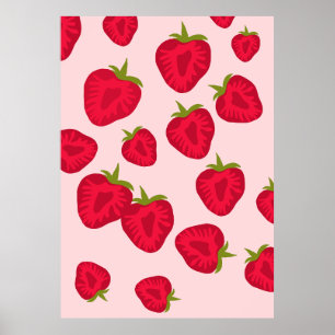 Póster Abstract Strawberry in Matisse Style