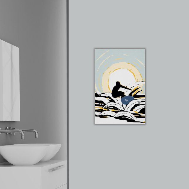 Póster Abstract Sundown Ocean Surfer (Abstract Sundown Ocean Surfer Poster - Bathroom)