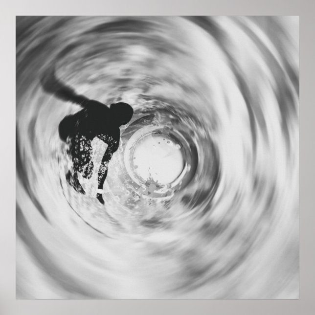 Póster Abstract Surfer Silhouette Poster (Frente)