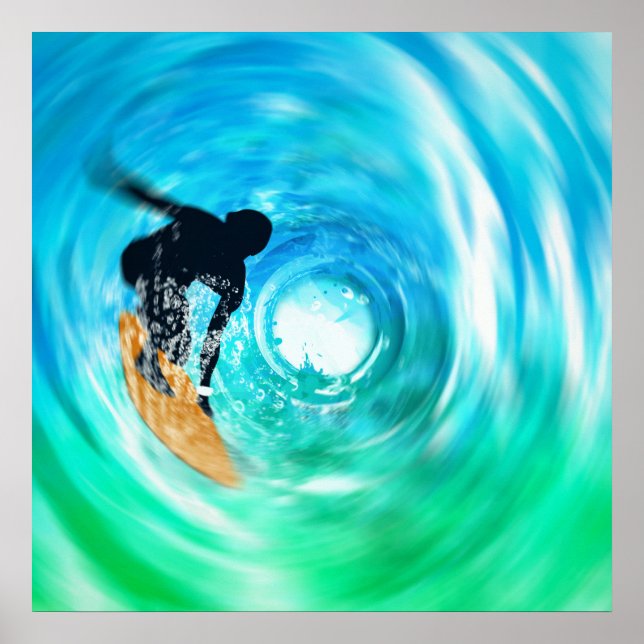 Póster Abstract Surfer Silhouette Poster (Frente)