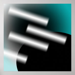 Póster Abstract Teal con Rayos de Luz AP0005