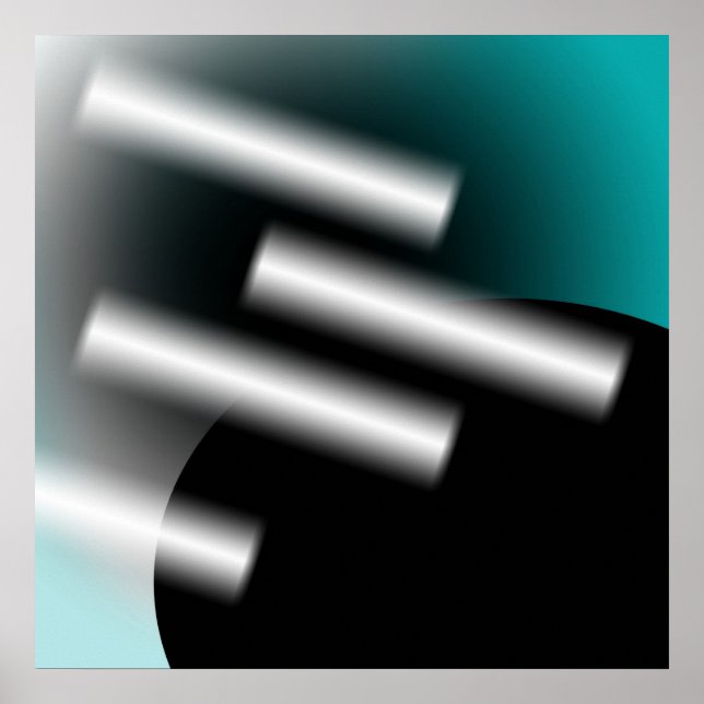 Póster Abstract Teal con Rayos de Luz AP0005 (Frente)