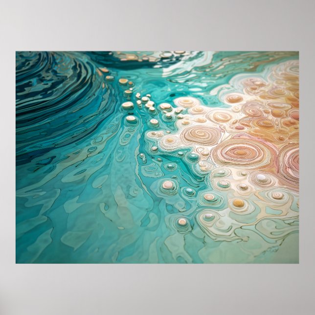 Póster Abstract Topographic Ocean Art (Frente)