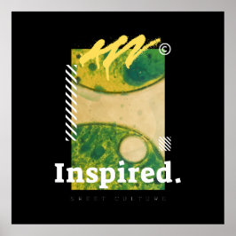 Póster Abstract Urban Art Green & Yellow Aesthetic