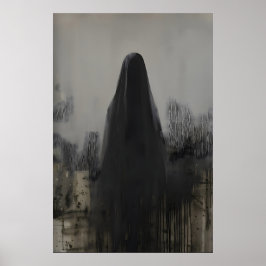 Póster Abstract Veiled Person Gothic Art Printable Poster