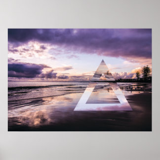 Póster Abstract Wall Art - Moody Purple Sands