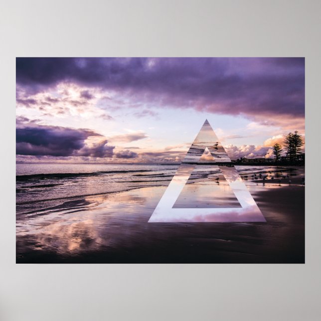 Póster Abstract Wall Art - Moody Purple Sands (Frente)