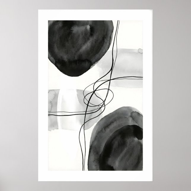 Póster Abstract Wall Art Print Graphite Circles and Fine (Frente)