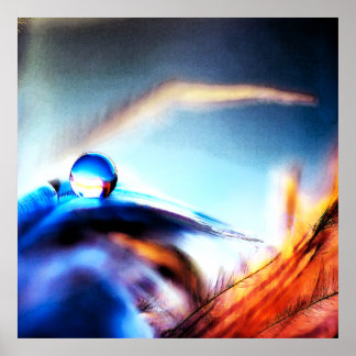 Póster Abstract Water Droplet Vibrant Macro Photography