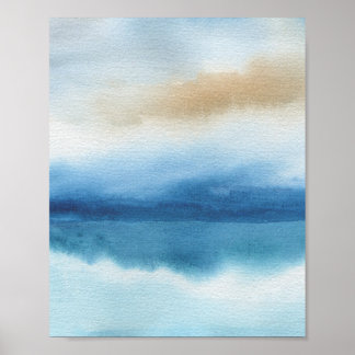 Póster Abstract Watercolor Lake Design