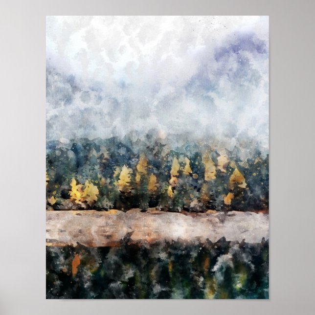 Póster Abstract Watercolor Painting (Frente)