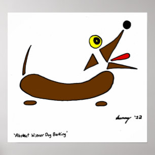 Póster Abstract Wiener Dog Print