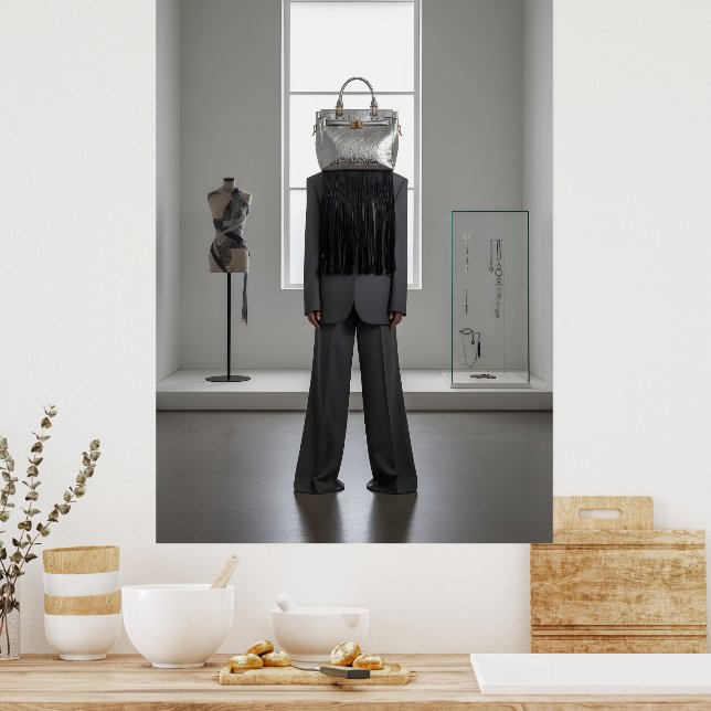 Póster Abstract woman with bag on head (Cocina)