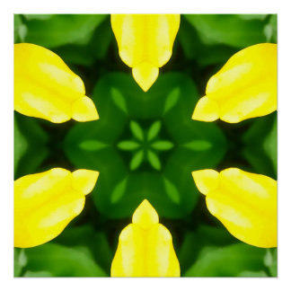 PÓSTER ABSTRACT YELLOW AND GREEN DRAWING. SAMER BRASIL. 3