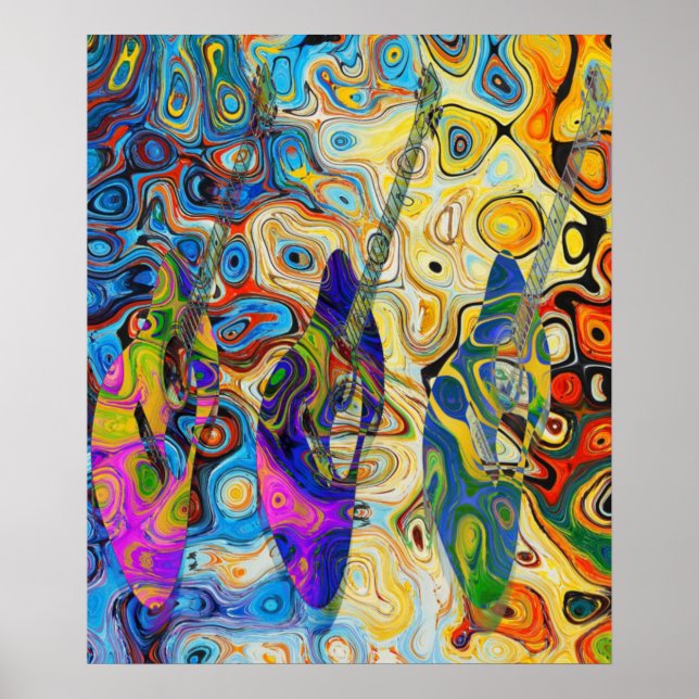 Póster abstractas de Guitarras (Frente)
