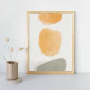 Póster Abstracto Acuarela Geométrica, Resumen, Mínimo