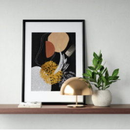 Póster Abstracto Acuarela Geométrica, Resumen, Mínimo