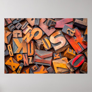 Póster abstracto alfabético - fondo de letra aleatoria