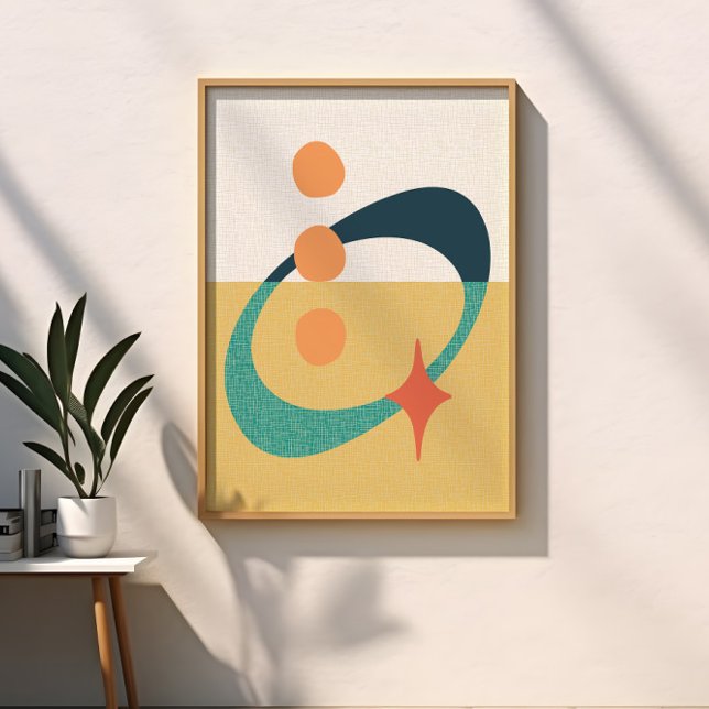 Póster Abstracto Atómico de Mediados de Siglo Amarillo, N (Subido por el creador)