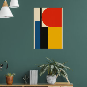 Póster abstracto Bauhaus Rojo Azul Amarillo Auda