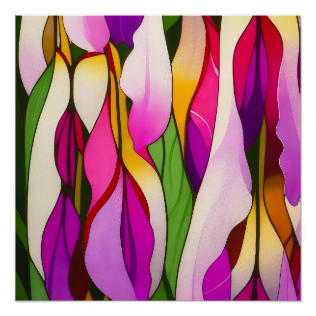 PÓSTER ABSTRACTO COLORIDO DE NEO FLORAL (Anverso)