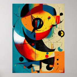 Póster Abstracto Constructivista Solar de Mitad de Siglo