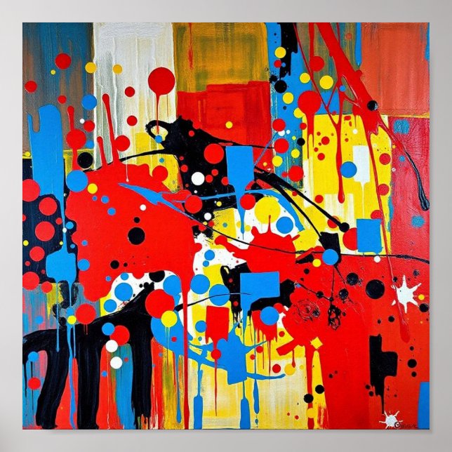 Póster abstracto de acuarela estética artística (Frente)