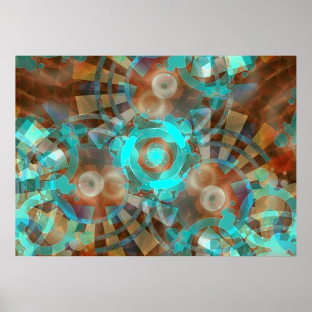 Póster abstracto de AquaRustia (Frente)