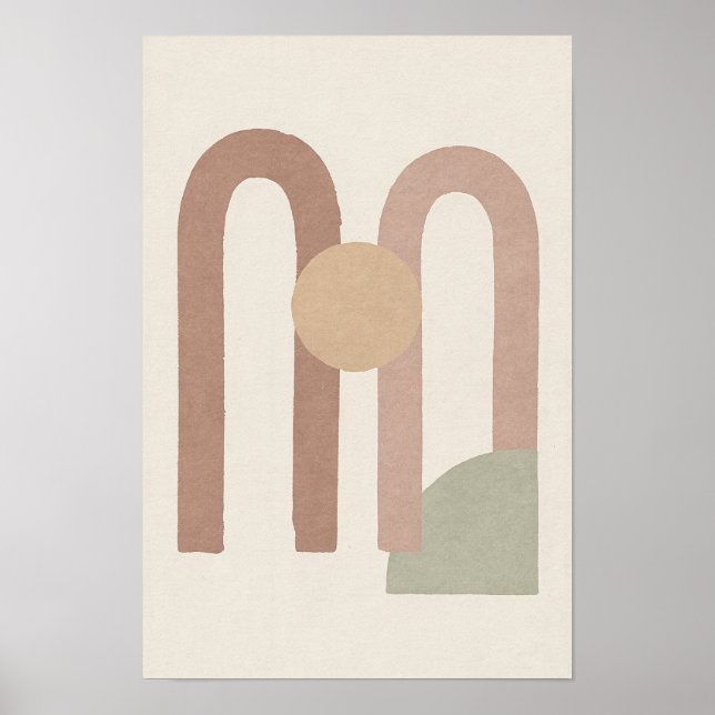 Póster abstracto de arcos de rosa ahumada (Frente)