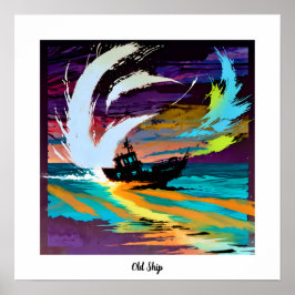 Póster Abstracto de barco viejo