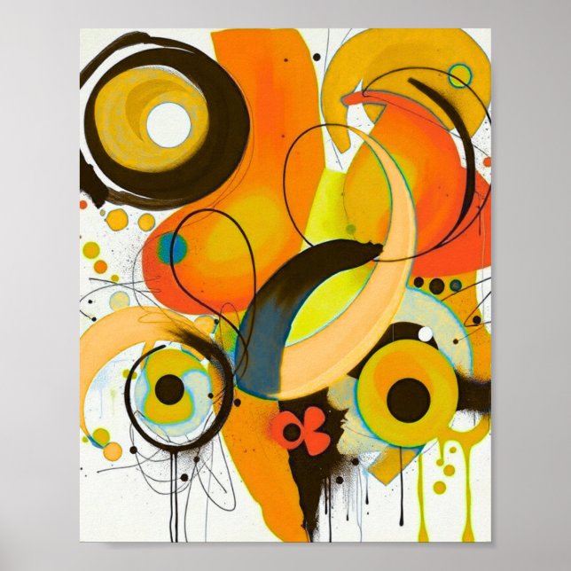 Póster abstracto de bloque de color moderno de med (Frente)