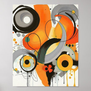 Póster abstracto de bloques de color modernista de