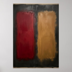 Póster abstracto de campo de color Rojo inspirad