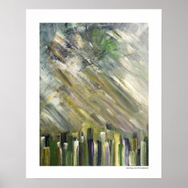 Póster abstracto de ciudad urbana verde Impresione