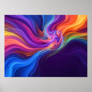 Póster abstracto de convergencia de colores de arc