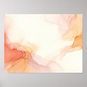 Póster abstracto de difusión de fluido de coral de