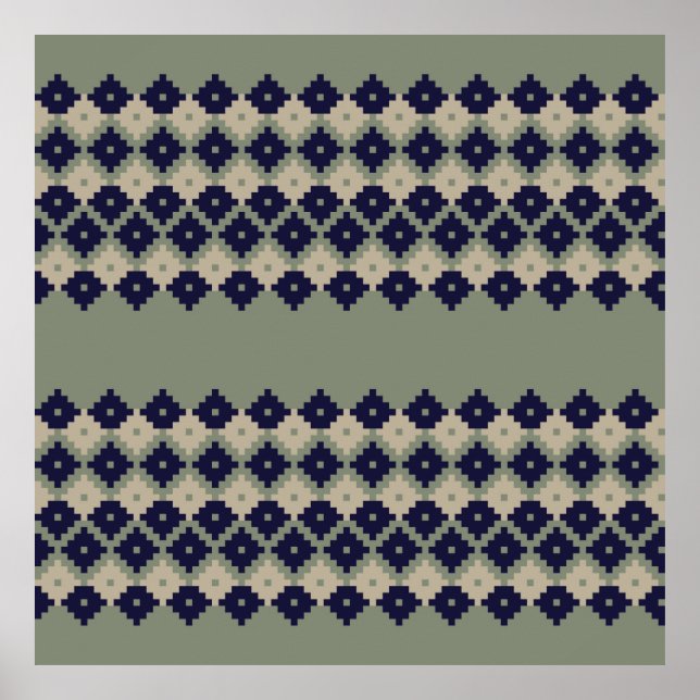 Póster abstracto de diseño de patrones de argyle fair isl (Frente)
