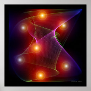 Póster abstracto de espacio de siete soles