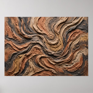 Póster abstracto de flujo de tierra con vetas de m