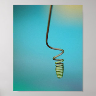 Póster abstracto de hilo de alambre en espiral azu
