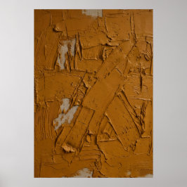 Póster abstracto de Impasto de Siena quemada | Tex