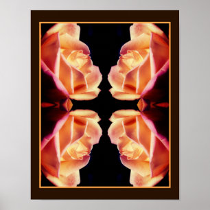 Póster Abstracto de la flor rosebuda amarilla teñida