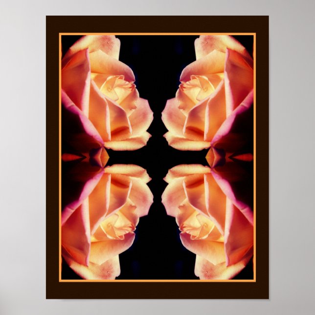 Póster Abstracto de la flor rosebuda amarilla teñida (Frente)
