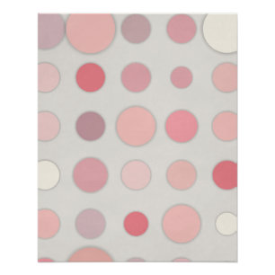 Póster Abstracto de lunares rosados en gris suave