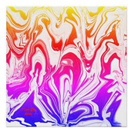 Póster abstracto de mármol licuado colorido brilla
