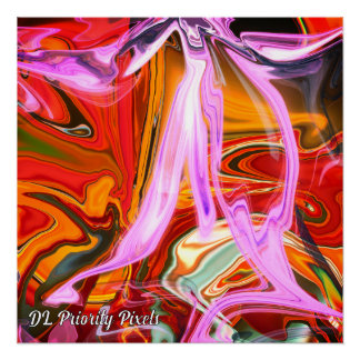 Póster abstracto de mármol liquido colorido brilla