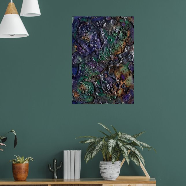 Póster abstracto de mosaico psicodélico con joyas  (Salón 1)