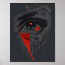 Póster abstracto de ojo de Trash Polka